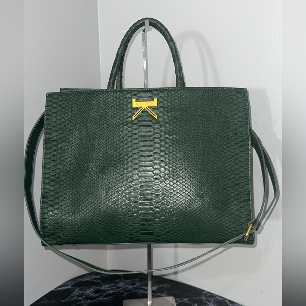 KLASSICKLOTH BOUID 34 Laptop Bag Dark Green Leather Removable Clutch AUTHENTIC - Picture 8 of 11